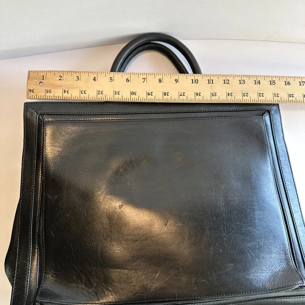 Z‎ Spoke Zac Posen Black Leather Briefcase
